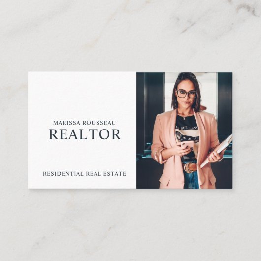 Modern Realtor Real Estate Photo Business Card Visitekaartje (Voorkant)