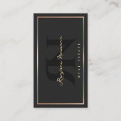 Modern Realtor Zwart Roos Goud Lijst Border Visitekaartje (Voorkant)