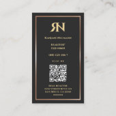 Modern Realtor Zwart Roos Goud Lijst Border Visitekaartje (Achterkant)