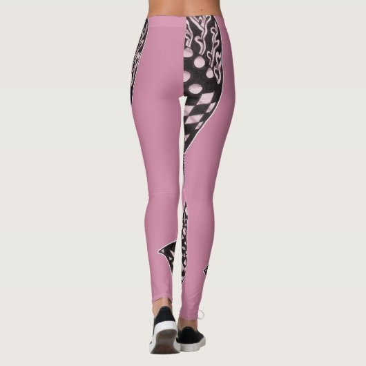 Modern Rebel Breast Cancer Awareness Ribbon Leggings (Achterkant)