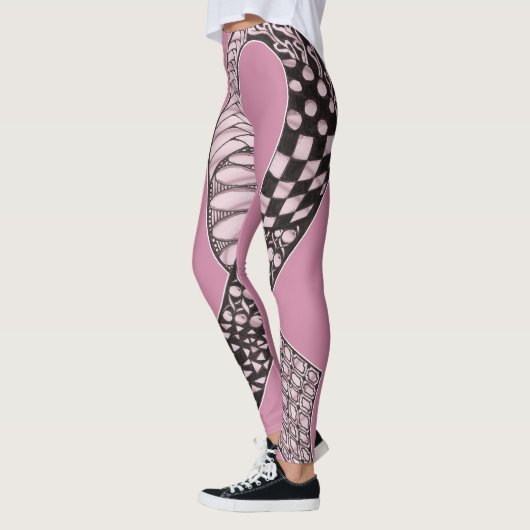 Modern Rebel Breast Cancer Awareness Ribbon Leggings (Links)