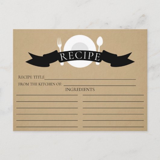 Modern Recept Kaart Kraft Vrijgezellenfeest (Voorkant)