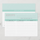 MODERN RECEPT KAART leuke organizer minimal mint (Voorkant / Achterkant)