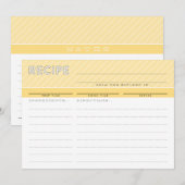 MODERN RECEPT KAART leuke organizer minimal yellow (Voorkant / Achterkant)