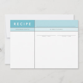 MODERN RECEPT KAART organisator bold minimal aqua