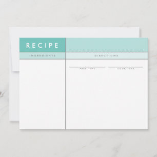 MODERN RECEPT KAART organisator bold minimal jade