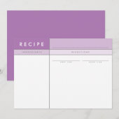 MODERN RECEPT KAART organisator vet minimaal paars (Voorkant / Achterkant)