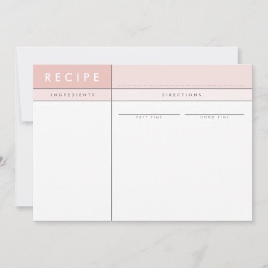 MODERN RECEPT KAART organizer block minimal pink (Voorkant)