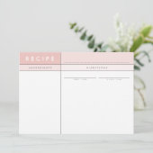 MODERN RECEPT KAART organizer block minimal pink (Staand voorkant)