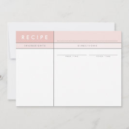MODERN RECEPT KAART organizer block minimal pink