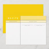 MODERN RECEPT KAART organizer block minimal yellow (Voorkant / Achterkant)