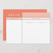MODERN RECEPT KAART organizer blokminimale sinaasa (Voorkant / Achterkant)