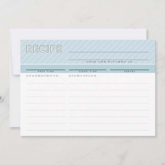 MODERN RECEPT KAART schattige organisator minimal  (Voorkant)