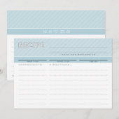 MODERN RECEPT KAART schattige organisator minimal  (Voorkant / Achterkant)