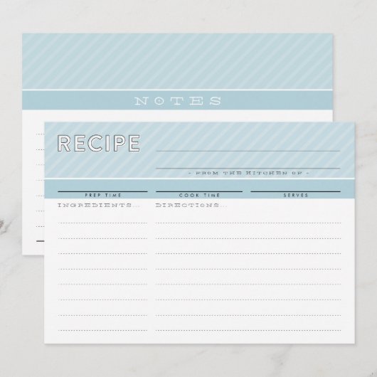 MODERN RECEPT KAART schattige organisator minimal  (Voorkant / Achterkant)
