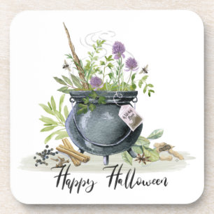 Modern  recept voor een halloween cauldron 1 bier onderzetter