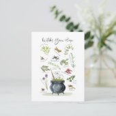 Modern  recept voor een halloween cauldron 1 briefkaart (Staand voorkant)