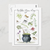 Modern  recept voor een halloween cauldron 1 briefkaart (Voorkant / Achterkant)