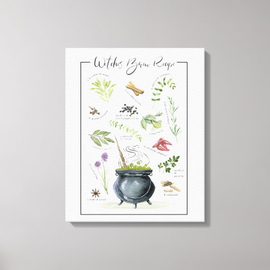 Modern  recept voor een halloween cauldron 1 canvas afdruk (Voorkant)