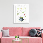 Modern  recept voor een halloween cauldron 1 canvas afdruk (Insitu (Woonkamer))