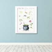 Modern  recept voor een halloween cauldron 1 canvas afdruk (Insitu (Houten vloer))