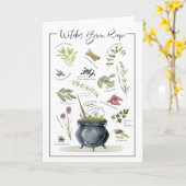 Modern  recept voor een halloween cauldron 1 kaart (Gele Bloem)