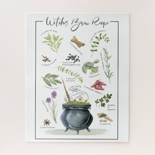 Modern  recept voor een halloween cauldron 1 legpuzzel (Verticaal)