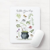 Modern  recept voor een halloween cauldron 1 muismat (Met muis)