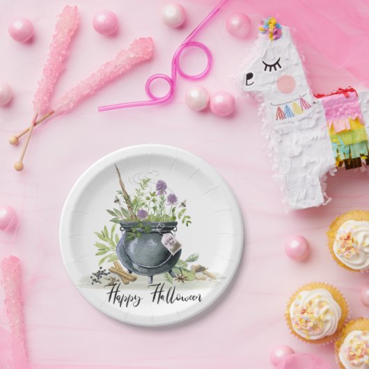 Modern  recept voor een halloween cauldron 1 papieren bordje (Feest)