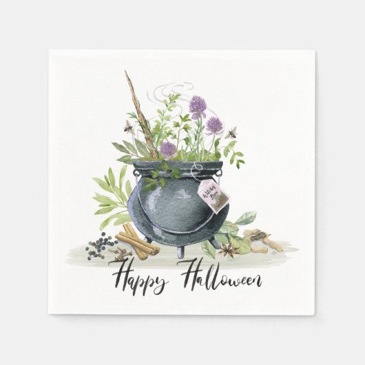 Modern  recept voor een halloween cauldron 1 servet (Voorkant)