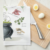 Modern  recept voor een halloween cauldron 1 theedoek (Quarter Fold)