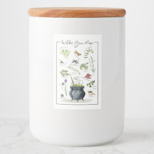 Modern  recept voor een halloween cauldron 1 voedselcontainer etiket