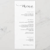 Modern rechts uitgelijnd elegant huwelijksdiner menu (Voorkant)