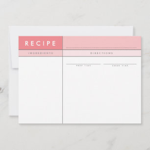 MODERN RECIPE KAART organizer blok minimaal koraal
