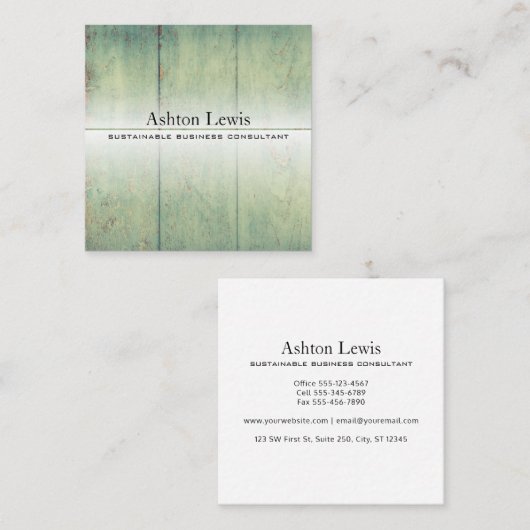 Modern Reclam Rustic  Barnwood Vierkante Visitekaartje (Voorkant / Achterkant)