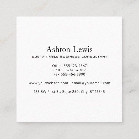 Modern Reclam Rustic  Barnwood Vierkante Visitekaartje (Achterkant)