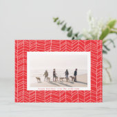 Modern Red 2022 kerstsnoepfoto Feestdagenkaart (Staand voorkant)