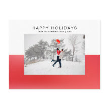 Modern Red 2 Tone Waterverf Happy Holiday Foto