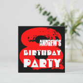 Modern RED 8th Birthday Party 8 Year Old V11 Kaart (Staand voorkant)