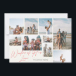 Modern Red 9 Photo Wonders of His Love Religious Feestdagenkaart<br><div class="desc">Modern Religious 9 Photo Wonders van zijn Love Holiday Kaart. Deze trendy kaart bevat een fotocollage van 9 familiefoto's aan de voorkant met aangepaste tekst en achtergrond.</div>