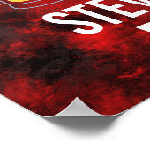 Modern Red Abstract met Mokken van bier - Pub Poster (Hoek)