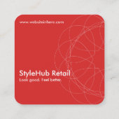 Modern Red Abstract Square Rounded Bold Geometry Vierkante Visitekaartje (Achterkant)