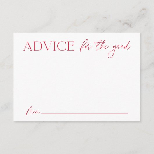 Modern Red Advice voor het Afstuderen Afstuderen Informatiekaartje (Voorkant)