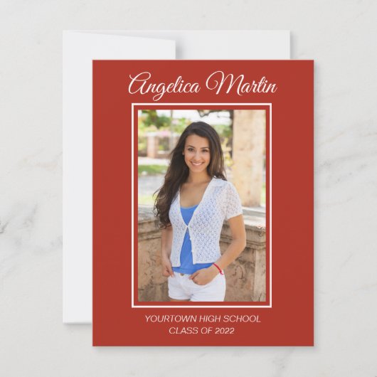 Modern Red Afstuderen 3 Foto Klasse 2022 (Voorkant)