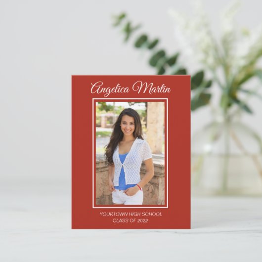 Modern Red Afstuderen 3 Foto Klasse 2022 (Staand voorkant)