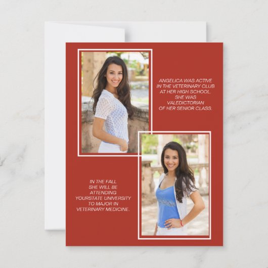 Modern Red Afstuderen 3 Foto Klasse 2022 (Achterkant)