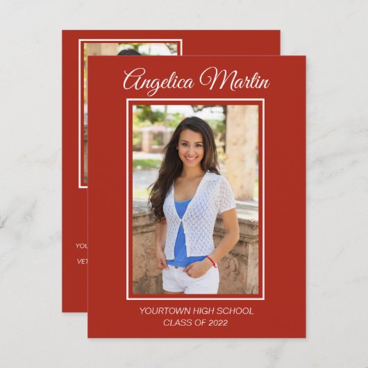 Modern Red Afstuderen 3 Foto Klasse 2022 (Voorkant / Achterkant)