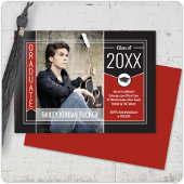 Modern Red Afstuderen Afstuderen Aankondiging