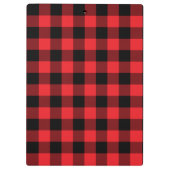 Modern Red and Black Buffalo Check Klembord (Achterkant)