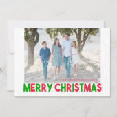 Modern Red and Green-kerstfotokaart Feestdagenkaart (Voorkant)